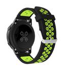 Metal Buckle Two-color Round Hole Silicone Watch Band for Galaxy Watch Active 20mm (Black + Green) - 5