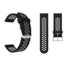 Metal Buckle Two-color Round Hole Silicone Watch Band for Galaxy Watch Active 20mm (Black + Gray) - 1