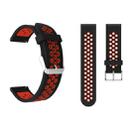 Metal Buckle Two-color Round Hole Silicone Watch Band for Galaxy Watch Active 20mm (Black + Red) - 1