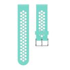 Metal Buckle Two-color Round Hole Silicone Watch Band for Galaxy Watch Active 20mm (Blue + White) - 2