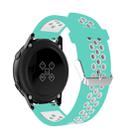 Metal Buckle Two-color Round Hole Silicone Watch Band for Galaxy Watch Active 20mm (Blue + White) - 5