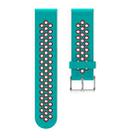 Metal Buckle Two-color Round Hole Silicone Watch Band for Galaxy Watch Active 20mm (Blue + Red) - 2