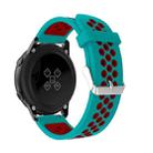 Metal Buckle Two-color Round Hole Silicone Watch Band for Galaxy Watch Active 20mm (Blue + Red) - 5