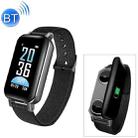 T89 2 in 1 Color Screen Bluetooth 5.0 Wireless Bluetooth Dual Earphone Smart Bracelet with Magnetic Charging Box, Support Heart Rate Blood Pressure Monitoring & Step Counter & Call Reminder & Smart Remote Camera(Black) - 1