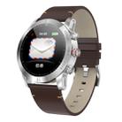 DTNO.1 S10 1.3 inches TFT Color Screen Smart Bracelet IP68 Waterproof, Leather Watchband, Support Call Reminder /Heart Rate Monitoring /Sleep Monitoring /Multi-sport Mode (Brown) - 1
