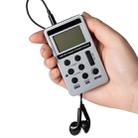 HRD-103 FM + AM Two Band Portable Radio with Lanyard & Headset(Silver) - 5