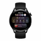 Original Huawei Watch 3 46mm GLL-AL00 1.43 inch AMOLED Color Screen Bluetooth 5.2 5ATM Waterproof, Support Sleep Monitoring / Body Temperature Monitoring / eSIM Independent Call / NFC Payment (Vitality Black Rubber Strap) - 1
