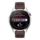 Original Huawei Watch 3 Pro 48mm GLL-AL01 1.43 inch AMOLED Touch Screen Bluetooth 5.2 5ATM Waterproof, Support Sleep Monitoring / Body Temperature Monitoring / eSIM Independent Call / NFC Payment (Fashion Brown Leather Strap) - 1