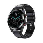 DW161.39 inch AMOLED Screen Smart Watch, Support Heart Rate / Blood Pressure Monitoring, Leather Strap(Black) - 1