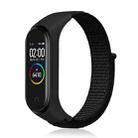 Smart Watch Nylon Woven Watch Band for Xiaomi Mi Band 3 / 4(Black) - 1