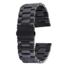 For Fitbit Blaze Smart Watch Butterfly Buckle 3 Beads Stainless Steel Watchband(Black) - 1