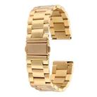 For Samsung Gear S2 Classic Smart Watch Butterfly Buckle 3 Beads Stainless Steel Watchband(Gold) - 1