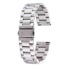 For Samsung Gear S2 Classic Smart Watch Butterfly Buckle 3 Beads Stainless Steel Watchband(Silver) - 1