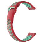 Double Color Watch Band for Galaxy S3 Ticwatch Pro(Coral Red + Mint Green) - 1