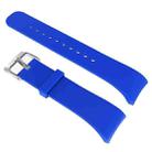 Solid Color Leather Watch Band for Galaxy Gear Fit2 R360 (Blue) - 1