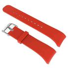 Solid Color Leather Watch Band for Galaxy Gear Fit2 R360 (Melon Red) - 1