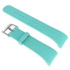 Solid Color Leather Watch Band for Galaxy Gear Fit2 R360 (Cyan) - 1