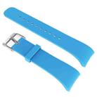 Solid Color Leather Watch Band for Galaxy Gear Fit2 R360 (Sky Blue) - 1