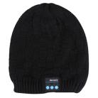 Square Textured Knitted Bluetooth Headset Warm Winter Hat with Mic for Boy & Girl & Adults(Black) - 2