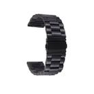 For Samsung Gear S3 Classic Smart Watch Butterfly Buckle 3 Beads Stainless Steel Watchband(Black) - 1