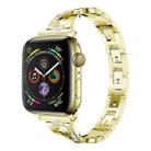 Colorful Diamond Stainless Steel Watch Band for Apple Watch Series 7 41mm / 6 & SE & 5 & 4 40mm / 3 & 2 & 1 38mm(Gold) - 1