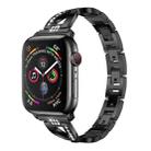 Colorful Diamond Stainless Steel Watch Band for Apple Watch Series 7 45mm / 6 & SE & 5 & 4 44mm / 3 & 2 & 1 42mm(Black) - 1