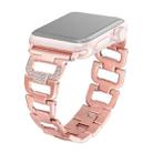 Colorful Diamond Stainless Steel Watch Band for Apple Watch Series 7 45mm / 6 & SE & 5 & 4 44mm / 3 & 2 & 1 42mm(Rose Gold) - 1