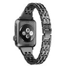 Colorful Diamond Stainless Steel Watch Band for Apple Watch Series 7 45mm / 6 & SE & 5 & 4 44mm / 3 & 2 & 1 42mm(Black) - 1