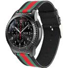 For Samsung Gear S3 Simple Fashion Nylon Genuine Leather Watch Band(Black) - 1