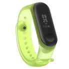 Colorful Translucent Silicone Wrist Strap Watch Band for Xiaomi Mi Band 3 & 4(Green) - 1