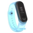 Colorful Translucent Silicone Wrist Strap Watch Band for Xiaomi Mi Band 3 & 4(Blue) - 1