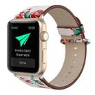 For Apple Watch Ultra 49mm&Watch Ultra 2 49mm / Series 10 46mm / 9&8&7 45mm / SE 3&SE 2&6&SE&5&4 44mm / 3&2&1 42mm Fashion Pastoralism Style Little Floral Pattern Women Watch Leather Watch Band - 1