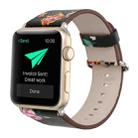 For Apple Watch Ultra 49mm&Watch Ultra 2 49mm / Series 10 46mm / 9&8&7 45mm / SE 3&SE 2&6&SE&5&4 44mm / 3&2&1 42mm Fashion Pastoralism Style Little Floral Pattern Women Watch Leather Watch Band - 1