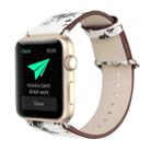 For Apple Watch Ultra 49mm&Watch Ultra 2 49mm / Series 9&8&7 45mm / SE 3&SE 2&6&SE&5&4 44mm / 3&2&1 42mm Fashion Pastoralism Style Little Floral Pattern Women Watch Leather Watch Band - 1