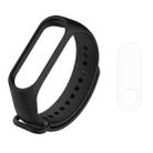 2 in 1 Silicone Watch Band with TPU Screen Film for Xiaomi Mi Band 3(Black) - 1
