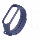 2 in 1 Silicone Watch Band with TPU Screen Film for Xiaomi Mi Band 3(Navy Blue) - 1