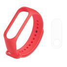 2 in 1 Silicone Watch Band with TPU Screen Film for Xiaomi Mi Band 3(Red) - 1