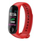 M3 0.96 inches TFT Color Screen Smart Bracelet IP67 Waterproof, Support Call Reminder /Heart Rate Monitoring /Blood Pressure Monitoring /Sleep Monitoring /Weather Forecast (Red) - 1