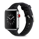 T Shape Two Color Silicone Watch Band for Apple Watch Series 3 & 2 & 1 38mm(Black) - 1