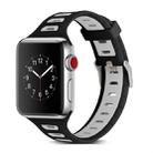 T Shape Two Color Silicone Watch Band for Apple Watch Series 3 & 2 & 1 38mm(Black Grey) - 1