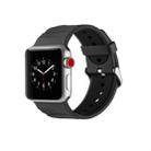 Concavo Convex Silicone Watch Band for Apple Watch Series 3 & 2 & 1 38mm(Black) - 1