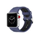 Concavo Convex Silicone Watch Band for Apple Watch Series 3 & 2 & 1 38mm(Black Blue) - 1