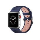 Concavo Convex Silicone Watch Band for Apple Watch Series 3 & 2 & 1 38mm(Pink Blue) - 1