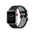 Concavo Convex Silicone Watch Band for Apple Watch Series 3 & 2 & 1 42mm(Black Grey) - 1