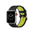 Concavo Convex Silicone Watch Band for Apple Watch Series 3 & 2 & 1 42mm(Black Yellow) - 1