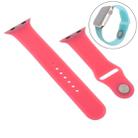 Pure Color Silicone Wrist Strap Watchband for Apple Watch Series 7 45mm / 6 & SE & 5 & 4 44mm / 3 & 2 & 1 42mm(Rose Red) - 1