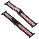 For Apple Watch Series 7 45mm / 6 & SE & 5 & 4 44mm / 3 & 2 & 1 42mm Stainless Steel Wrist Strap Watch Band(Black+Rose gold) - 1