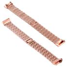 For Fitbit Charge 3 Diamond-studded Stainless Steel  Watch Band(Rose Gold) - 1