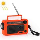 KK-228 Multifunctional Solar Power Hand Generator Radio Outdoor Emergency Disaster Prevention(Black+Orange) - 1