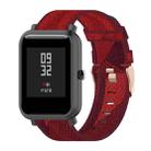 20mm Stripe Weave Nylon Wrist Strap Watch Band for Huami Amazfit GTR 42mm / GTS / BIP / BIP Lite(Red) - 1